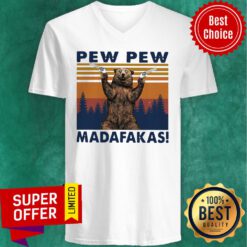 Official Bear Pew Pew Madafakas Vintage V-neck
