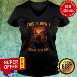 Official Biker This Is How I Social Distance V-neck