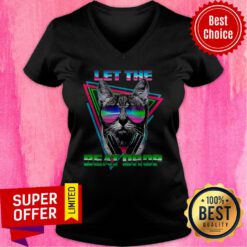 Premium Black Cat Let The Beat Drop V-neck