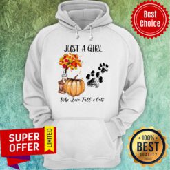 Premium Just A Girl Who Love Fall And Cats Halloween Hoodie