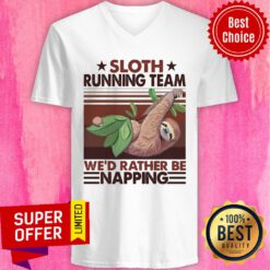 Premium Sloth Running Team We'd Rather Be Napping V-neck