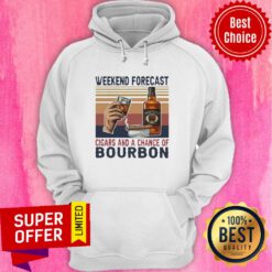 Premium Weekend Forecast Cigars And A Chance Of Bourbon Vintage Retro Hoodie