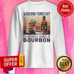 Premium Weekend Forecast Cigars And A Chance Of Bourbon Vintage Retro Sweatshirt