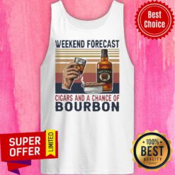 Premium Weekend Forecast Cigars And A Chance Of Bourbon Vintage Retro Tank Top