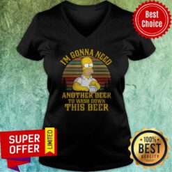 Simpsons I'm Gonna Need Another Beer To Wash Down This Beer Vintage V-neck