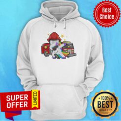 Top Firefighter Dabbing Unicorn Funny Hoodie