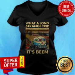 Top Grateful Dead Bear What A Long Strange Trip It's Been Vintage Retro V-neck