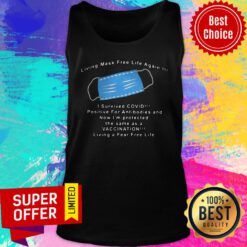 Top Living Mask Free Life Again I Survived Covid Tank Top