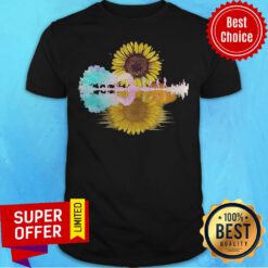 Top The Beatles Guitar Sunflowers Water Reflection Shirt