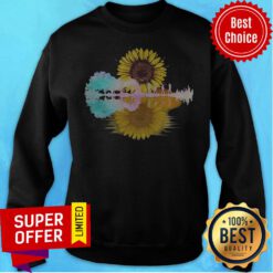 Top The Beatles Guitar Sunflowers Water Reflection Sweatshirt