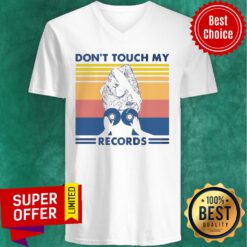 Awesome Don’t Touch My Record Vintage Retro V-neck