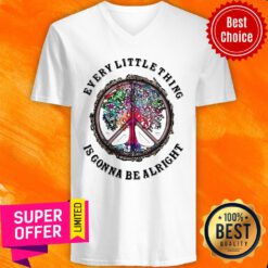 Awesome Hippie Every Little Things Is Gonna Be Alright V-neck