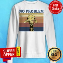 Awesome No Problem Funny Giraffe Vintage Retro Sweatshirt