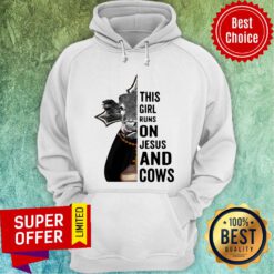 Awesome Pretty This Girl Runs On Jesus And Cows Hoodie