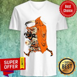 Awesome Saint Halloween Grim Reaper V-neck