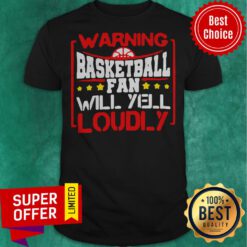 Awesome Warning Basketball Fan Will Yell Loudly Stars V-neck