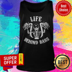 Funny Biker Life Behind Bars Tank Top