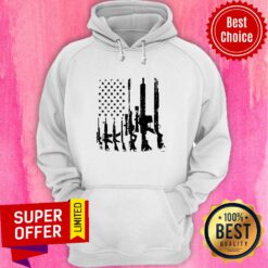 Gun Silhouette American Flag USA 2nd Amendment Juniors Hoodie