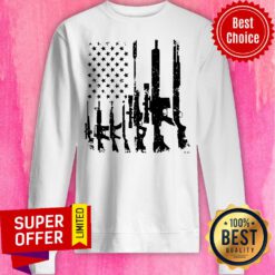 Gun Silhouette American Flag USA 2nd Amendment Juniors Sweatshirt