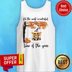 Halloween Autumn Baby Yoda It’s The Most Wonderful Time Of The Year Tank Top