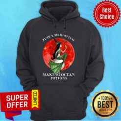 Mermaid Just A Mer Witch Making Ocean Potions Halloween Hoodie