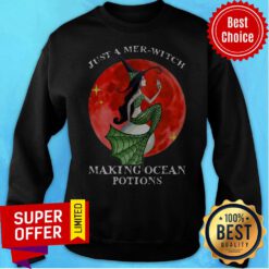 Mermaid Just A Mer Witch Making Ocean Potions Halloween Sweatshirt
