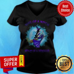 Nice Mermaid Soul Of A Witch Heart Of A Mermaid Halloween V-neck