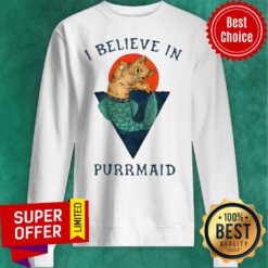 Official Cat I Believe In Purrmaid Sunset Sweatshirt