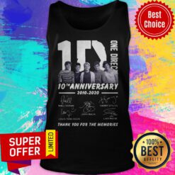 One Direction 10th Anniversary 2010 2020 Thank You For The Memories Signatures Tank Top