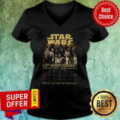 Star Wars 43rd Anniversary 1977 2020 Thank You For The Memories Signatures V-neck
