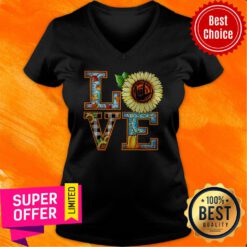 Top Love Sunflower Spring Summer Fall V-neck