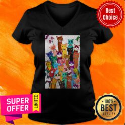 Top Multi Cat And Kitten V-neck