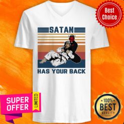 Top Santa Has Your Back Vintage Sweater V-neck