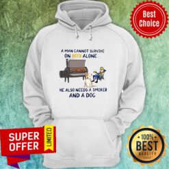 A Man Cannot Survive On Beer Alone He Also Needs A Smoker And A Dog Hoodie