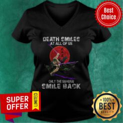 Anime Death Smiles At All Of Us Only Time Samurai Smile Back V-neck