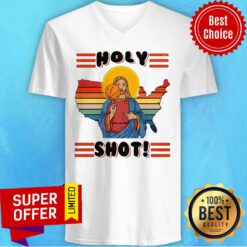 Awesome Basketball Jesus Holy Shot Vintage V-neck
