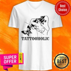 Awesome Tattooholic Buffterfly V-neck
