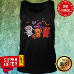 Awesome Three Pigs Witches Pumpkin Halloween Tank Top