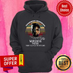 Chadwick Boseman Black Panther Wakanda Forever Thanks For The Memories Signature Vintage Retro Hoodie