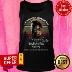 Chadwick Boseman Black Panther Wakanda Forever Thanks For The Memories Signature Vintage Retro Tank Top