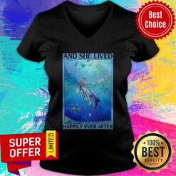 Funny Dolphin And She Lived Happily Ever After Poster Vertical Poster V-neck