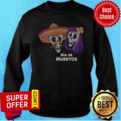Funny Sugar Skull Couple Day Of The Dead Dia De Muertos Sweatshirt