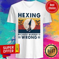 Halloween Witch Hexing Because Murder Is Wrongs Vintage V-neck