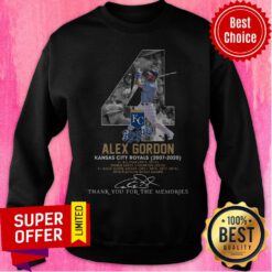 Kansas City Royals 4 Alex Gordon Thank You For The Memories Signature Sweatshirt