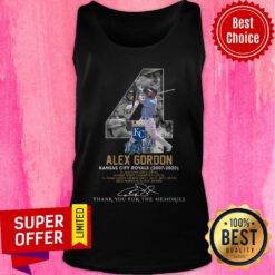 Kansas City Royals 4 Alex Gordon Thank You For The Memories Signature Tank Top