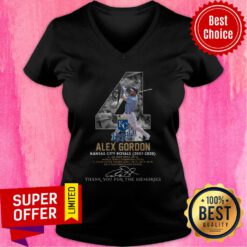Kansas City Royals 4 Alex Gordon Thank You For The Memories Signature V-neck