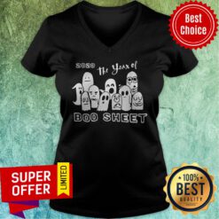 Nice 2020 The Year Of Boo Sheet Halloween V-neck