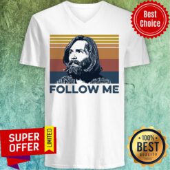 Nice Charles Manson Follow Me Vintage Retro V-neck
