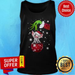 Nice The Grinch Hand Holding Santa Pig Tank Top
