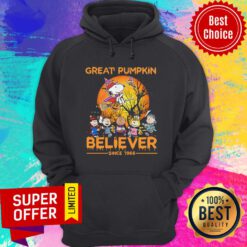 Nice The Peanuts Snoopy Great Pumpkin Believer Since 1966 Hoodie
